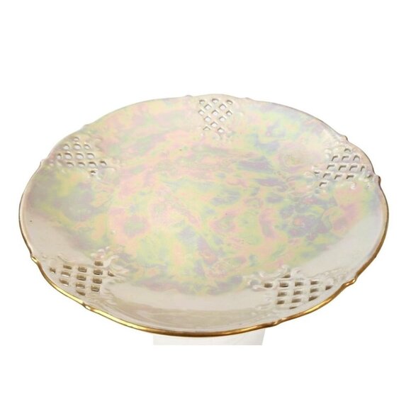 Schumann China Bavaria Hand Painted Lattice Edge Plate 6.75 OD Dessert Plate - Picture 2 of 6